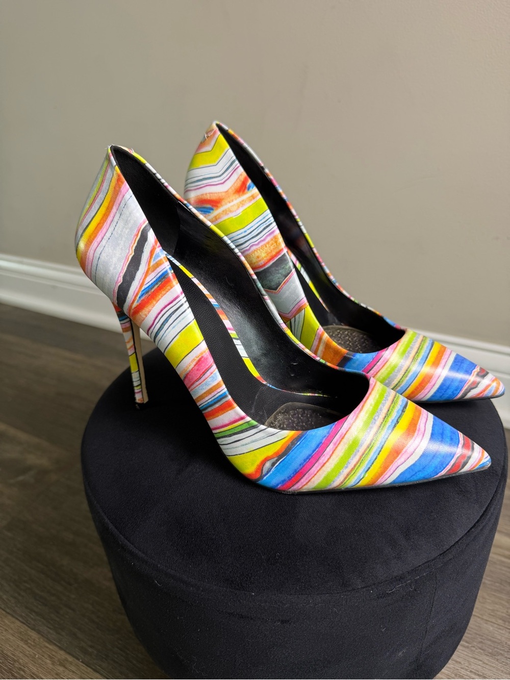 ALDO Multicolor Striped Pointed-Toe Stiletto Pumps